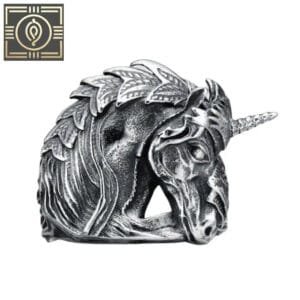 Affirmez Votre Style Avec La Chevalière Licorne! 54.4 Mm / Argent