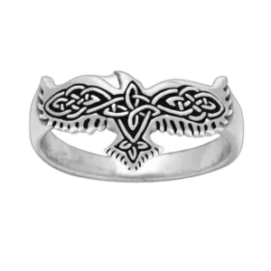 Anneau Homme Corbeau En Acier Inoxydable De Qualité Supérieure - Argent / 57 Mm