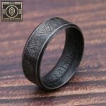 Anneau Rune Nordique En Acier Inoxydable De Qualité - Modèle 5 / 54.4 Mm