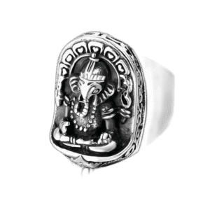bague acier ganesh style unique argent 51 9 mm roas200 966 1
