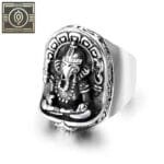 Bague Acier Ganesh: Style Unique! - Argent / 51.9 Mm