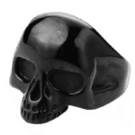Bague Acier Inoxydable Chevalière Tête De Mort Noir Homme