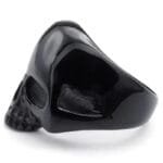 Bague Acier Inoxydable Chevalière Tête De Mort Noir Homme