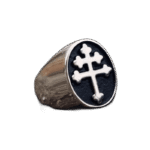 bague acier inoxydable face ronde croix de lorraine roas250 532 1
