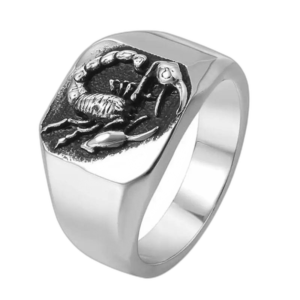 Bague Acier Scorpion: Affirmez Votre Style Punk Rock - Argent / 54.4 Mm