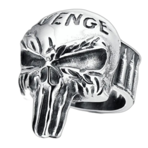 Bague Acier Skull Punisher: Affirmez Votre Personnalité! - Argent / 54.4 Mm