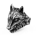 Bague Acier Tête De Loup: Joaillerie Homme Unique