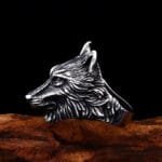 Bague Acier Tête De Loup: Joaillerie Homme Unique