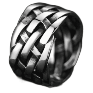 bague ancienne argent dore tressee bijou vintage dexception 54 mm roas200 592 1