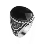 bague ancienne argent pierre noire ovale elegance classique roas300 326 1