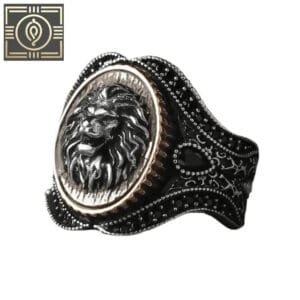 Bague Ancienne Lion: Affichez Votre Puissance - 56 Mm