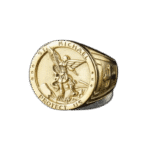 bague ange michael avec face ronde bijou protecteur en acier inoxydable or 54 4 mm 626 1