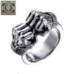 Bague Anneau Poing: Affirmez Votre Style De Guerrier! - Argent / 54.4 Mm