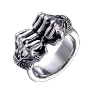 Bague Anneau Poing: Affirmez Votre Style De Guerrier! - Argent / 54.4 Mm