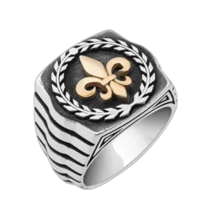 Bague Anneau Royale Ornée De Lys Homme 2 Bague Anneau Royale Ornée De Lys Homme - 68.77 Mm