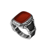 Bague Arabesque Argent Pierre Rouge: éclat Oriental Vibrante