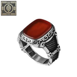 Bague Arabesque Argent Pierre Rouge: éclat Oriental Vibrante - 56 Mm