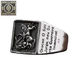 Bague Archange Saint Michel En Acier Inoxydable - 54.4 Mm / Argent