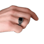 Bague Argent Avec Pierre Noire: élégance Masculine