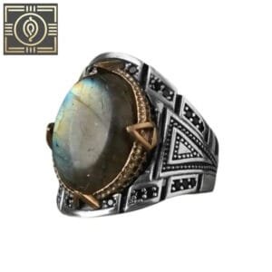 Bague Argent Labradorite Homme: élégance Et Originalité - 56 Mm