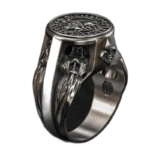 Bague Argent Massif Templiers: Symbole De Force Et De Luxe - 54 Mm