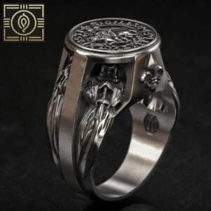 Bague Argent Massif Templiers: Symbole De Force Et De Luxe - 54 Mm