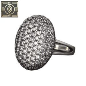 Bague Argent Ovale Zircon - 51.8 Mm