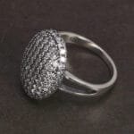 Bague Argent Ovale Zircon