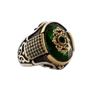 Bague Argent Zircon Vert: Luxe Et élégance - Vert / 70 Mm