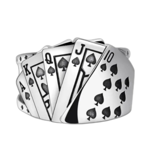 Bague Carte Poker Argent Sterling: Cadeau Original! - Redimensionnable