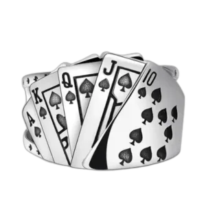 Bague Carte Poker Argent Sterling: Cadeau Original! - Redimensionnable