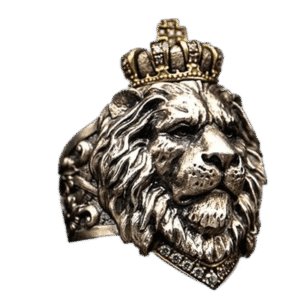 bague chevaliere acier roi lion bicolore et imposante 54 mm roas200 959 1