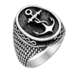 Bague Chevalière Ancre Marine: Un Cadeau Impressionnant! - Argent / 54.4 Mm