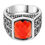 bague chevaliere argent pierre rouge luxe et elegance assures roas400 114 1