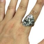 Bague Chevalière Argent Sterling Tête De Lion