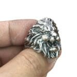 Bague Chevalière Argent Sterling Tête De Lion