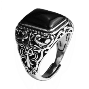 bague chevaliere carree donyx noire ravissante redimensionnable roas300 587 1