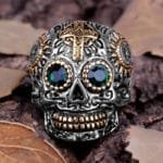 Bague Chevalière Crâne Mexicain - Look Sublime En Acier Inoxydable