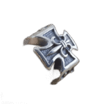 bague chevaliere croix a fleur bijou heraldique en acier inoxydable roas300 229 1
