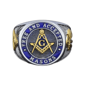 bague chevaliere de luxe avec symboles loge bleue 54 4 mm roas400 431 1