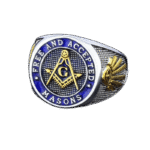 bague chevaliere de luxe avec symboles loge bleue roas400 521 1