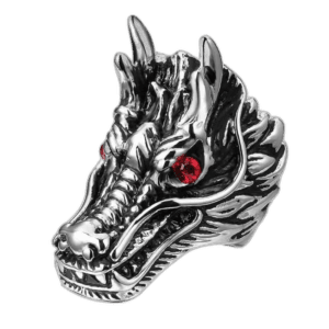 Bague Chevalière Dragon En Acier Inoxydable Un Bijou Original - 56.9 Mm