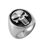 bague chevaliere en acier inoxydable avec symbole du punisher 5 variantes argent 54 4 293 1