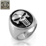 Bague Chevalière En Acier Inoxydable Avec Symbole Du Punisher: 5 Variantes - Argent / 54.4 Mm