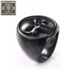 Bague Chevalière En Acier Inoxydable Avec Symbole Du Punisher: 5 Variantes - Noir / 54.4 Mm