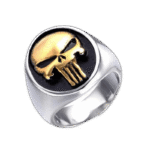bague chevaliere en acier inoxydable avec symbole du punisher 5 variantes tete doree 305 1