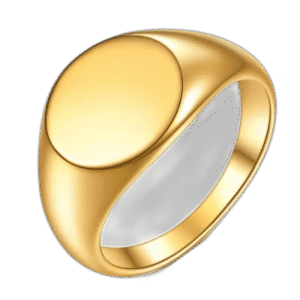 bague chevaliere en acier inoxydable personnalisable 49 mm or jaune roas200 762 2