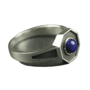 Bague Chevalière En Argent Avec Pierre Semi-précieuse De Lapis Lazuli - 51.9 Mm