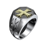 bague chevaliere en argent massif rhodie force des templiers roas500 279 1