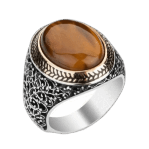 bague chevaliere en argent massif sertie dune pierre semi precieuse oeil de tigre 825 1
